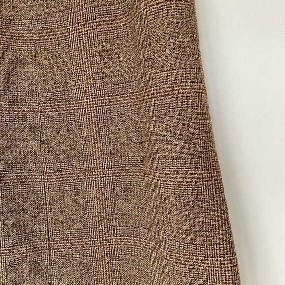VINTAGE Wool Blend Wrap Skirt Khaki Colour Tartan Style Print, Great Condition - Picture 5 of 12